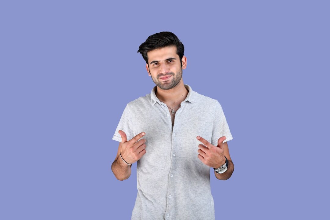 person practicing assertive speech
