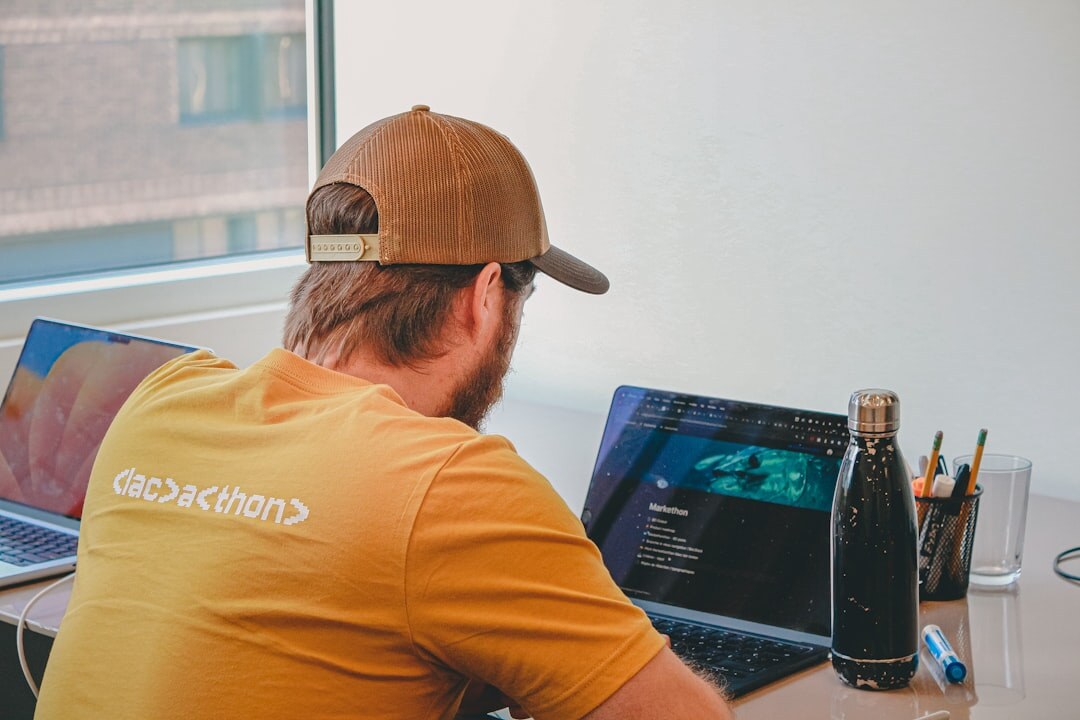 person studying online course