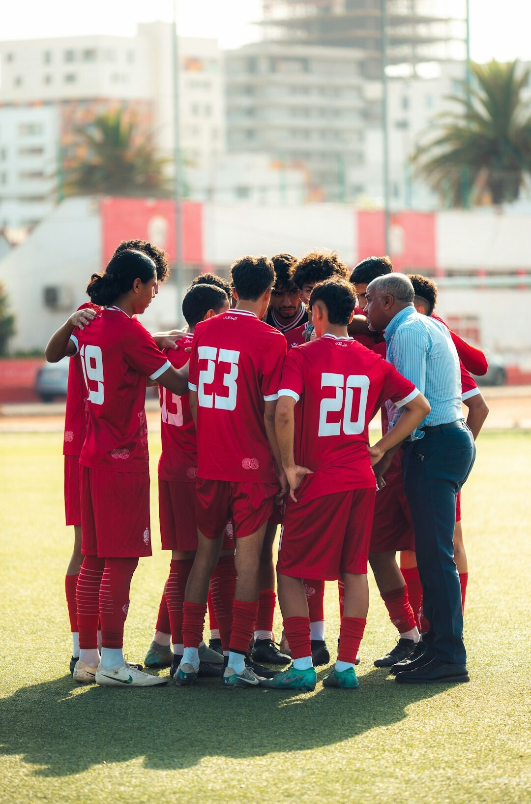 diverse team in training session